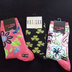 Hot Socks 3 pair. 1 Shamrock 2 Summer NWT